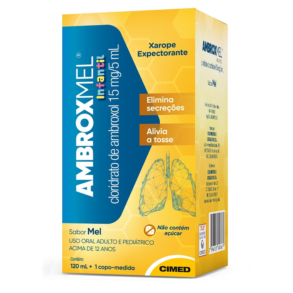 Ambroxmel 3mg/ml xarope frasco com 120ml pediátrico sabor mel