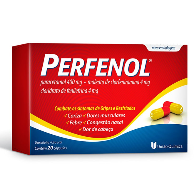 Perfenol 400mg 4mg 4mg Caixa Com 20 C psulas Gelatinosas Duras 
