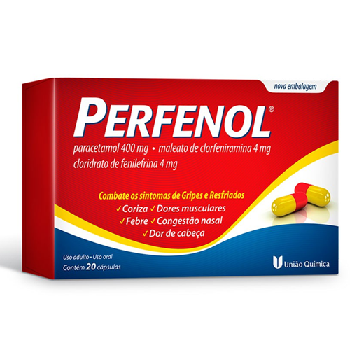 Perfenol 400mg 4mg 4mg Caixa Com 20 C psulas Gelatinosas Duras 