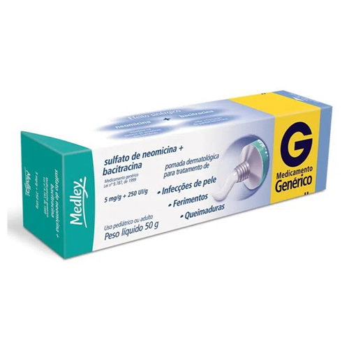 Sulfato de Neomicina + Bacitracina Zíncica Medley 5mg/g + 250UI/g ...