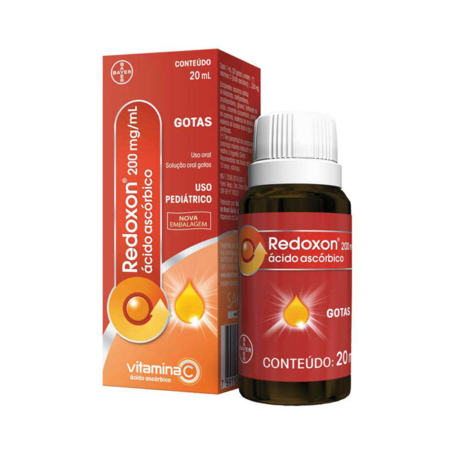 Redoxon Gotas 200mg/ml, caixa com 1 frasco gotejador com 20mL de ...