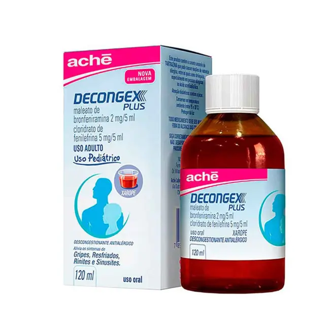 Decongex Plus 0,4Mg + 1Mg Com 120Ml De Xarope Achê