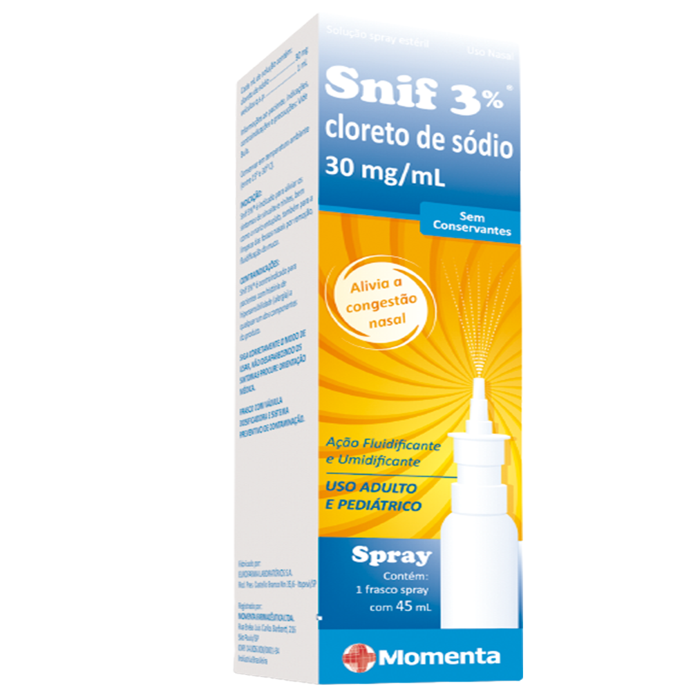 Snif 3% 30mg/mL caixa com 1 frasco spray com 45mL de solução de uso Snif 3% 30mg/mL caixa com 1 frasco spray com 45mL de solução de uso