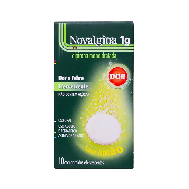 Novalgina 1g, Caixa Com 10 Comprimidos Efervescentes P7891058015756 ...