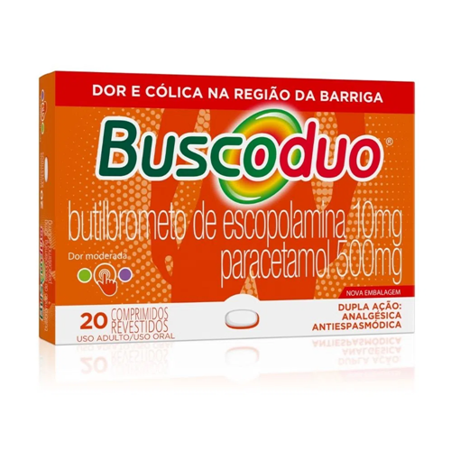 Buscoduo 10mg + 500mg, caixa com 20 comprimidos revestidos ...
