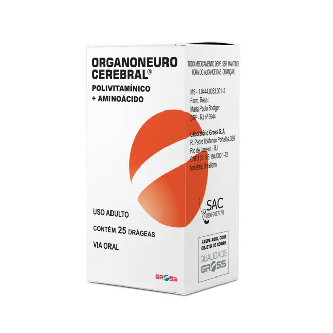 Organoneuro Cerebral Com 25 Drágeas Gross