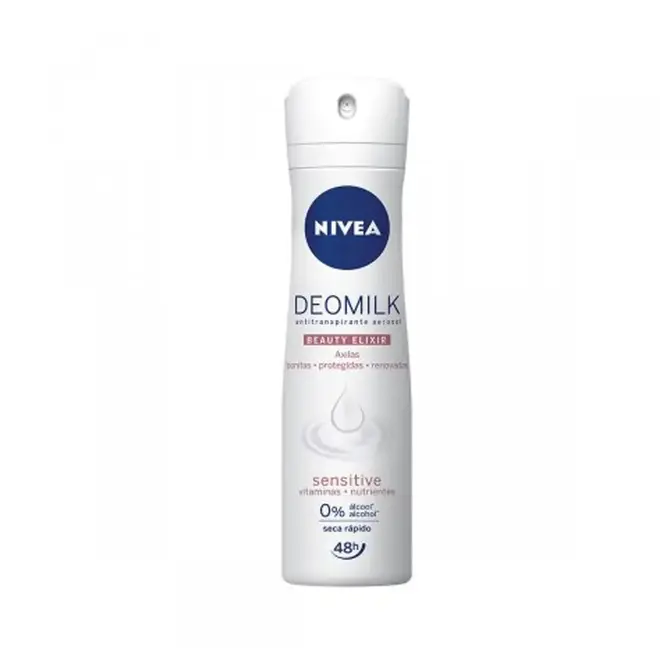 Desodorante Nivea Aerosol Deomilk Beauty Elixir Sensitive Com 150Ml