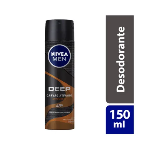 Desodorante Masculino Nivea Men Deep Amadeirado Aerosol Com 150Ml