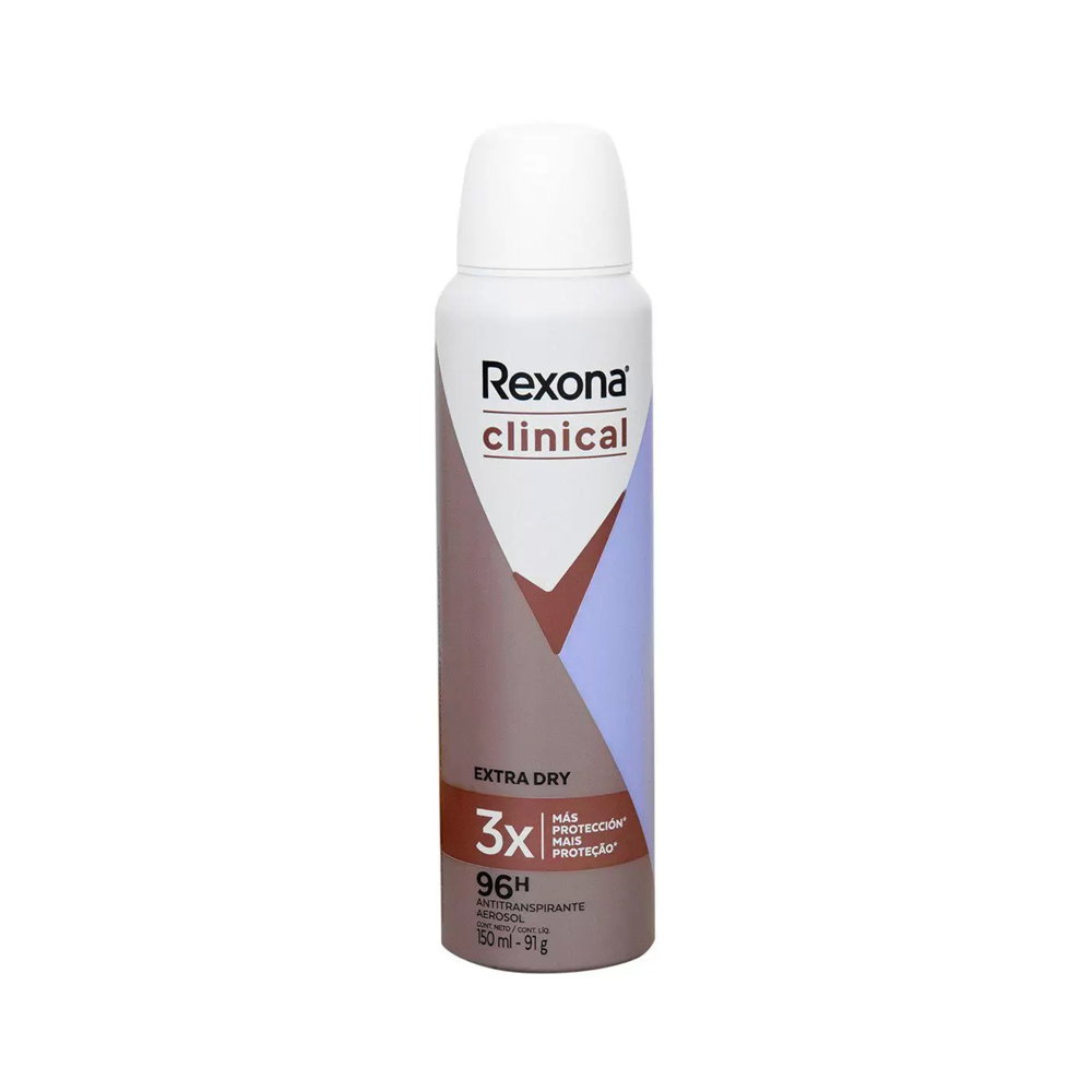 Antitranspirante Aerosol Rexona Clinical Extra Dry 150ml (A embalagem pode  variar)