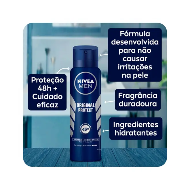 Desodorante Masculino Nivea Men Protect Original Aerosol Com 150Ml