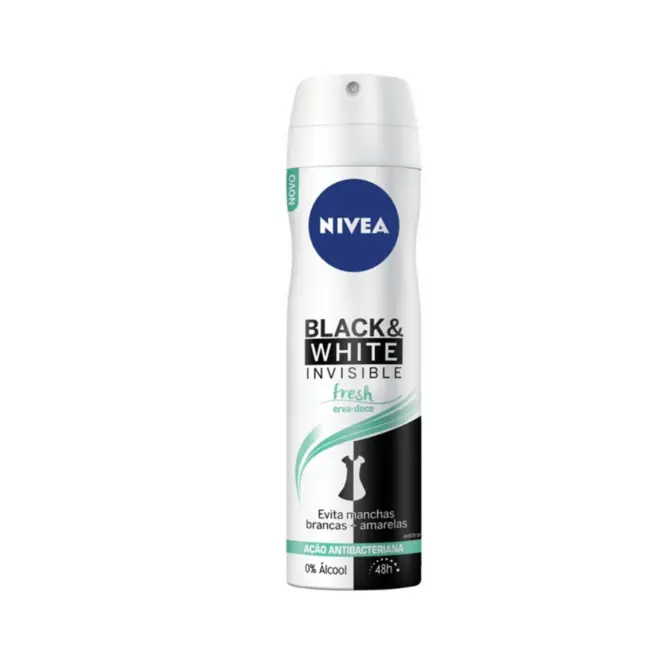 Desodorante Feminino Nivea Invisible For Black & White Fresh Aerosol Com 150Ml