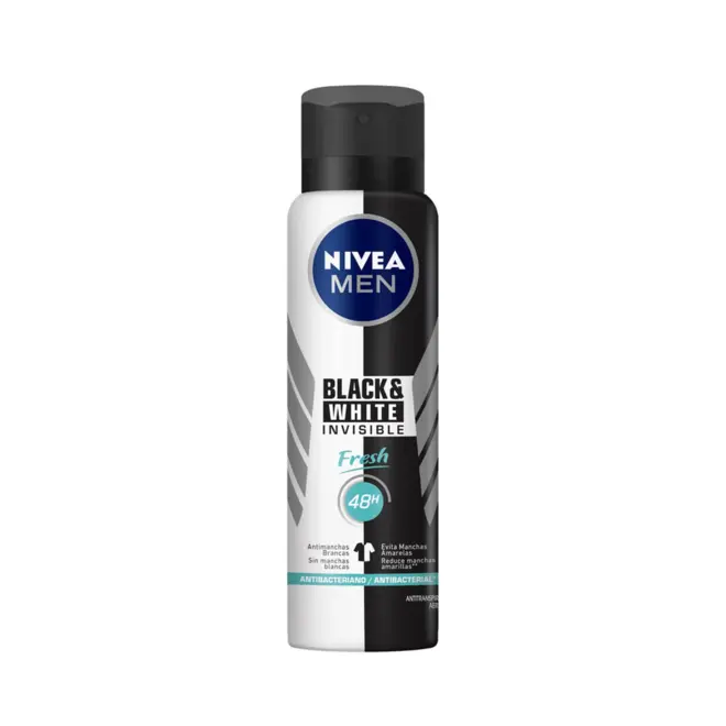 Desodorante Masculino Nivea Men Invisible For Black & White Fresh Aerosol Com 150Ml