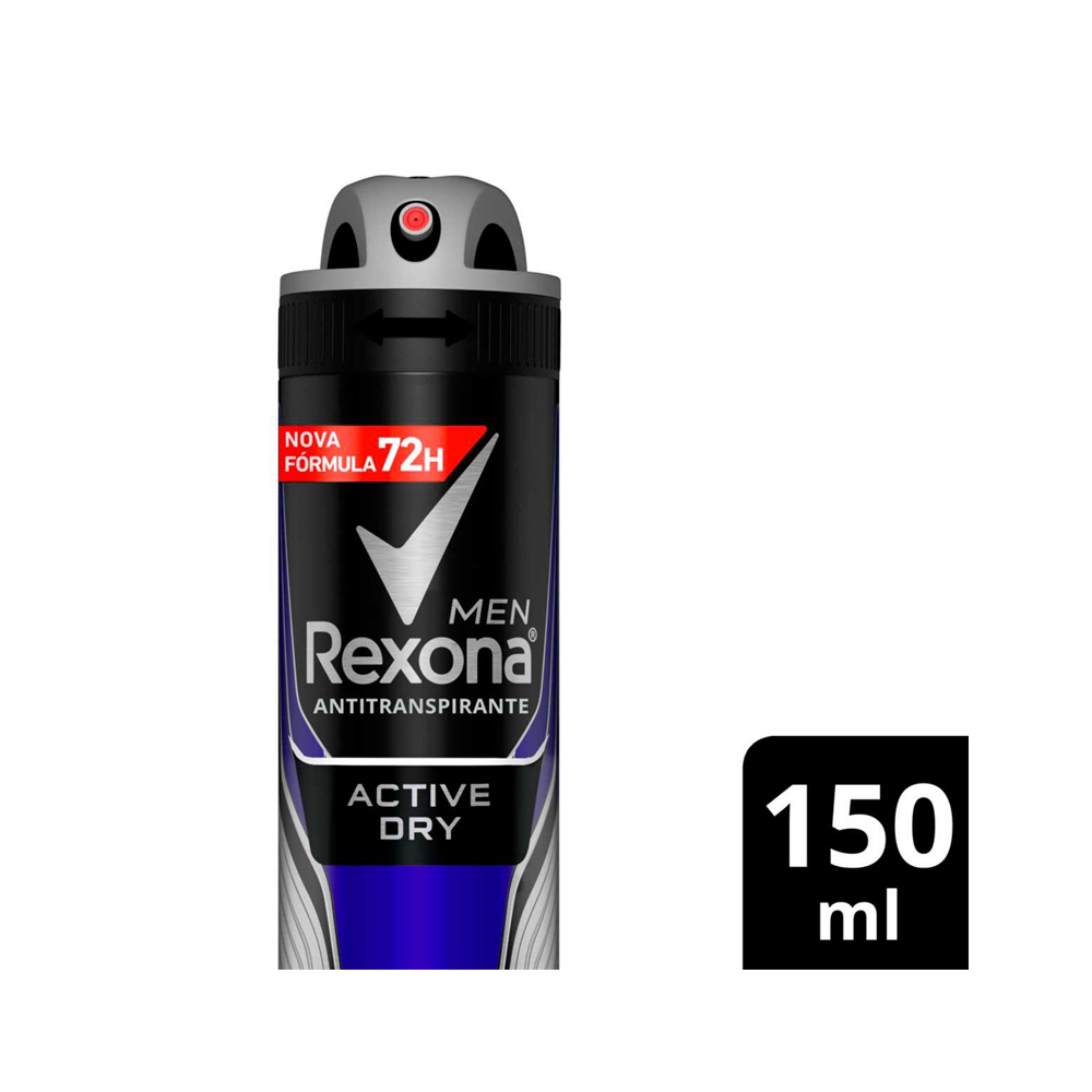 Desodorante Masculino Rexona Motionsense active dry, aerosol, 150mL -  Desodorante Masculino Rexona Motionsense active dry, aerosol, 150mL -  UNILEVER