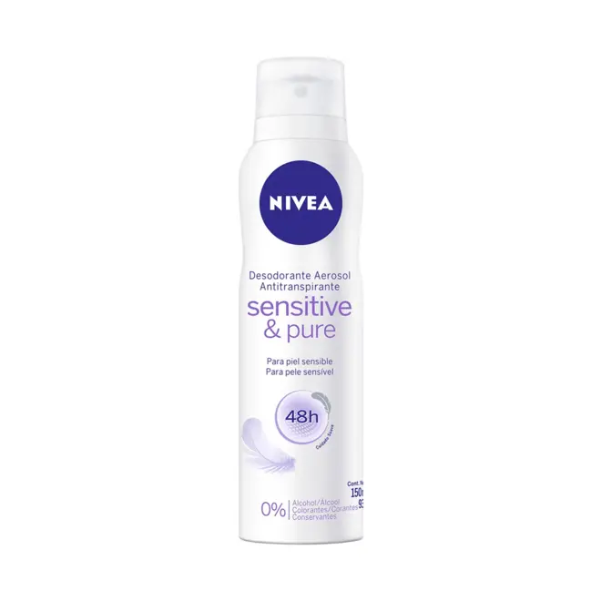 Desodorante Feminino Nivea Sensitive & Pure Aerosol Com 150Ml