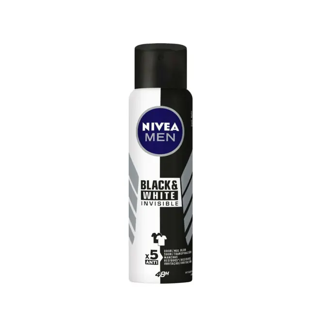 Desodorante Masculino Nivea Men Invisible For Black & White Clear Aerosol Com 150Ml
