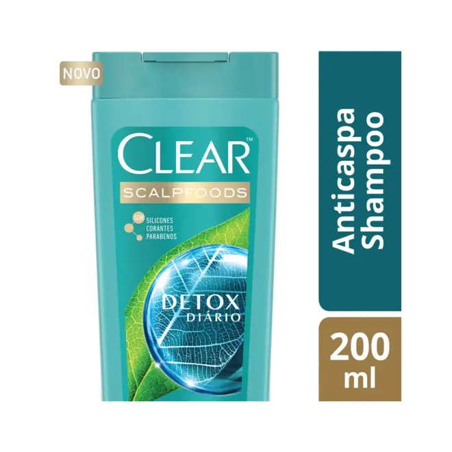 Shampoo Anticaspa Clear Detox Diário 200Ml