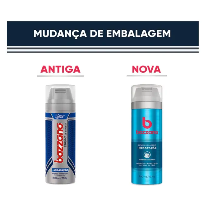 Espuma De Barbear Bozzano Hidratação Com 190G