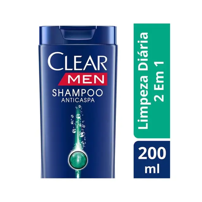 Shampoo Anticaspa Clear Men Limpeza Diária 2 Em 1 Com 200Ml