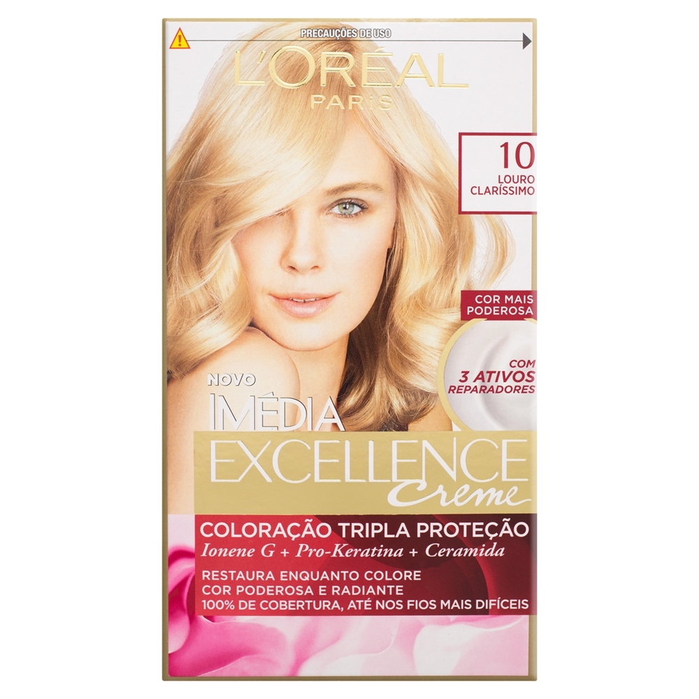 Tinta de Cabelo Imédia Excellence 10 Louro Claríssimo - Destro