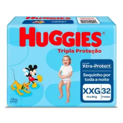 Fralda Huggies Tripla Proteção Mega Xxg Com 32 Unidades