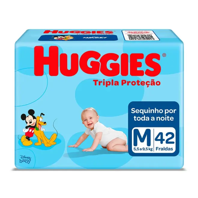 Fralda Huggies Tripla Proteção Mega M Com 42 Unidades