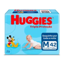 Fralda Huggies Tripla Proteção Mega M Com 42 Unidades