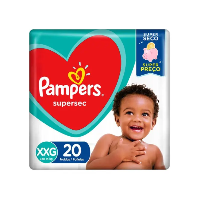 Fralda Pampers Supersec Xxg, 20 Unidades