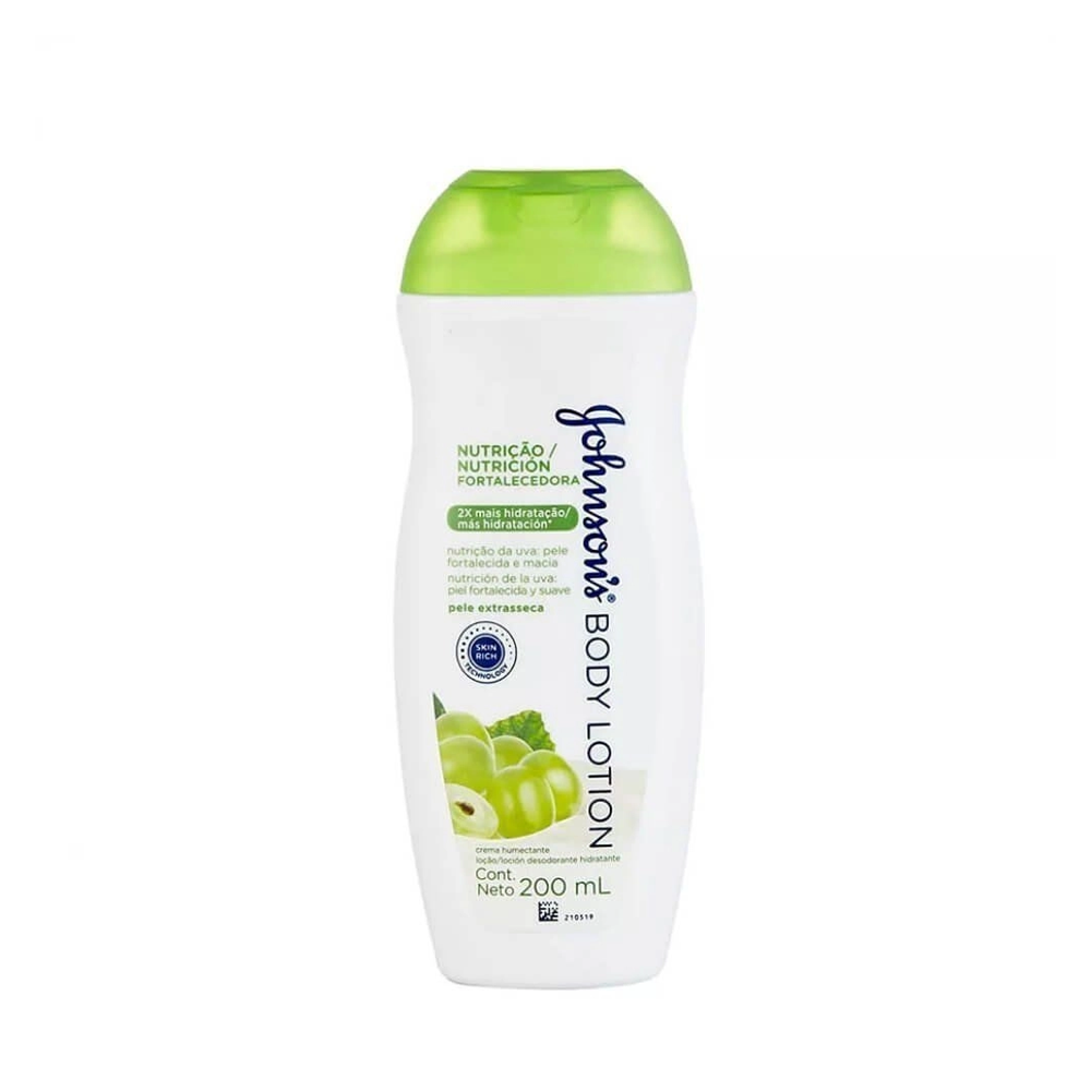Loção DeoHidratante Johnson's Body Lotion semente de uva, 200mL