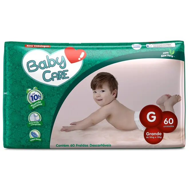 Fralda Baby Care G Com 60 Unidades