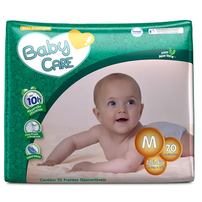 Fralda Baby Care M Com 70 Unidades