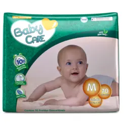 Fralda Baby Care M Com 70 Unidades