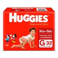 Fralda Descartável Huggies Supreme Care G, 32 Unidades