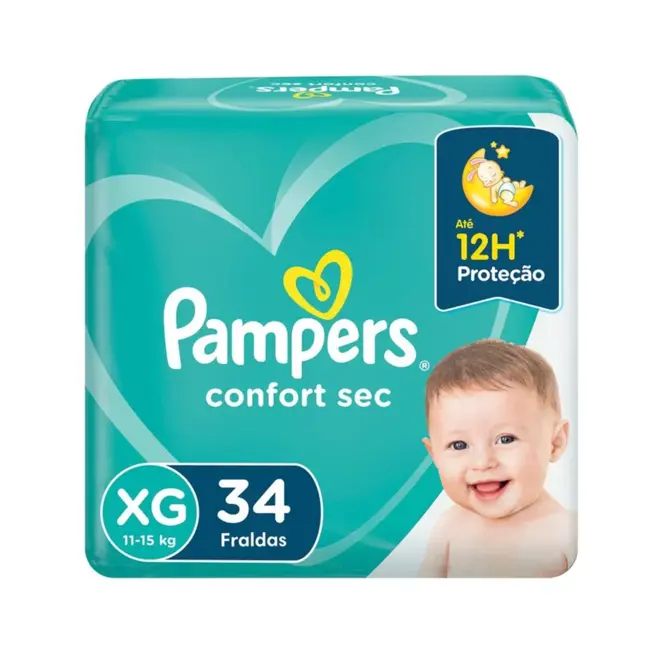 Fralda Pampers Confort Sec Mega Xg Com 34 Unidades
