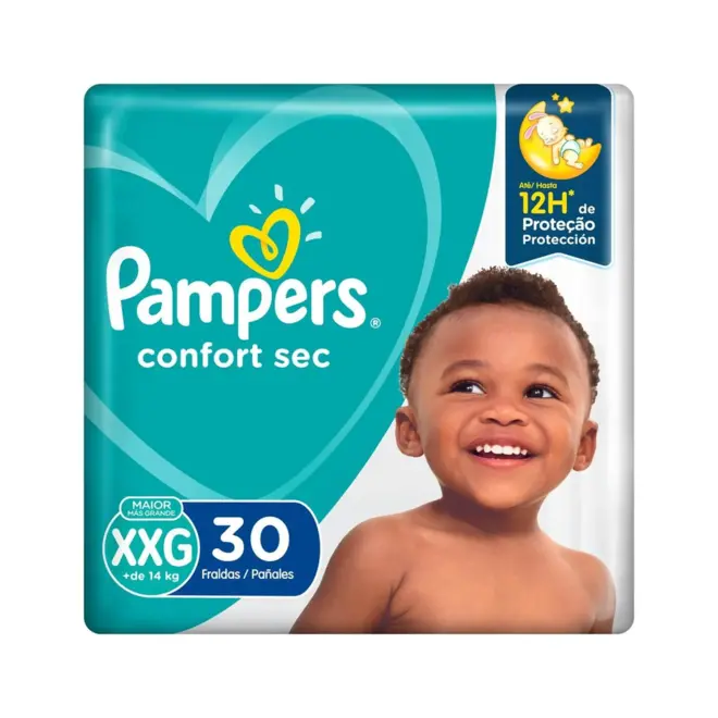 Fralda Pampers Confort Sec Mega Xxg Com 30 Unidades