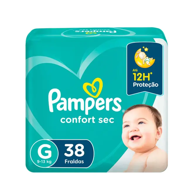 Fralda Pampers Total Confort G, 38 Unidades
