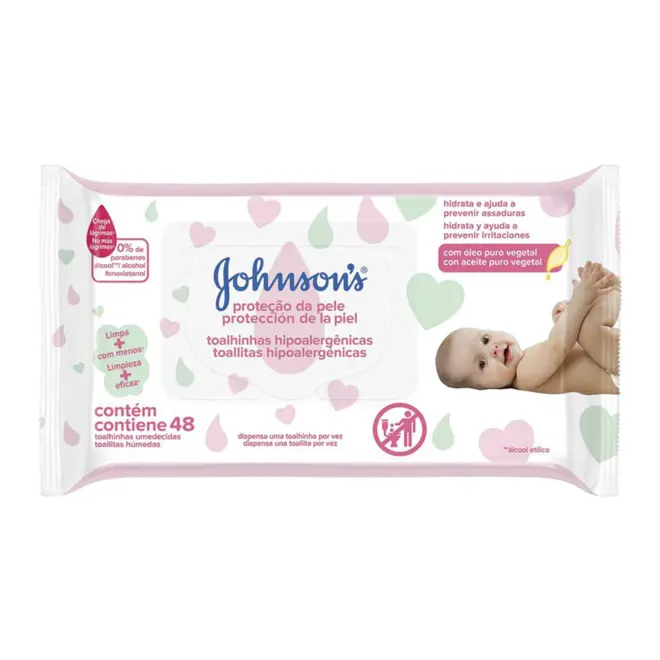 Lenços Umedecidos Johnson S Baby Extra Cuidado Com 48 Unidades