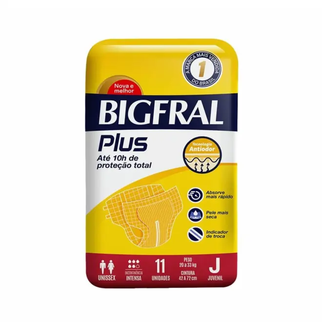 Fralda Bigfral Plus Juvenil, 11 Unidades