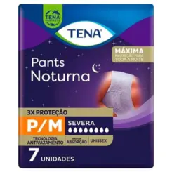 Roupa Íntima Tena Pants Noturna P/M Com 7 Unidades