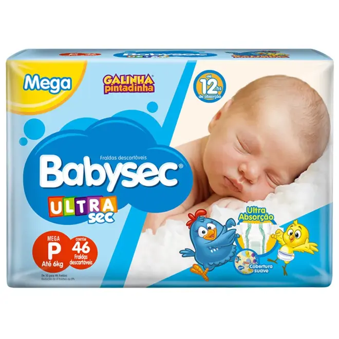 Fralda Babysec Ultrasec Mega P Com 46 Unidades