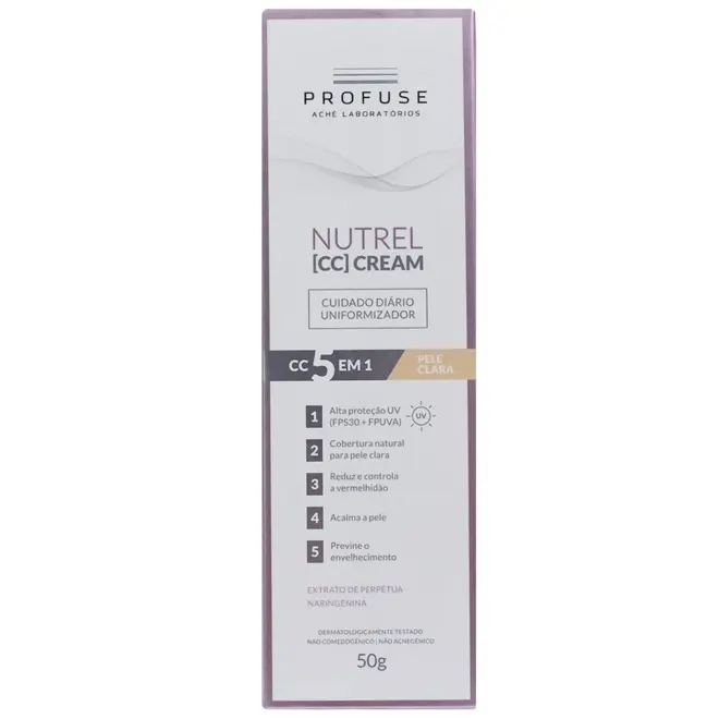 Nutrel CC Cream Profuse Pele Clara Com 50G