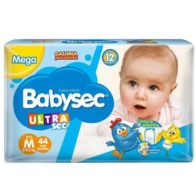 Fralda Babysec Ultrasec Mega M Com 40 Unidades