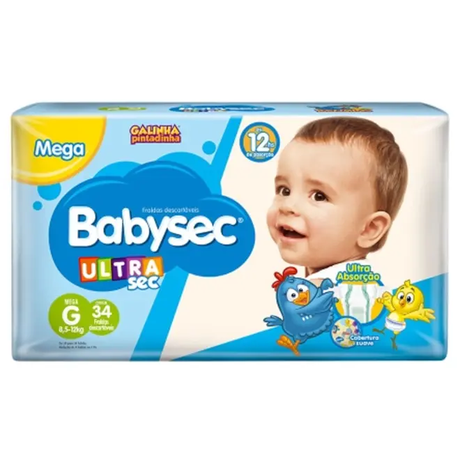 Fralda Babysec Ultrasec Mega G Com 34 Unidades