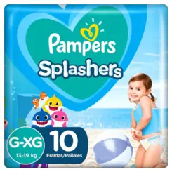 Fralda Pampers Psicina Splashers G-Xg Com 10 Unidades
