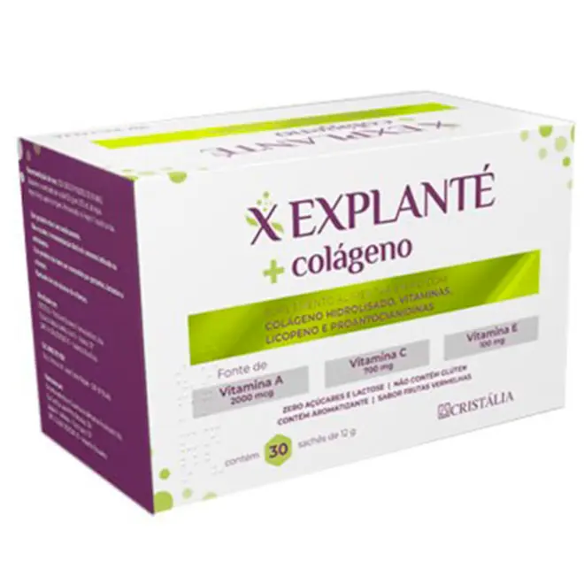 Explanté + Colágeno Frutas Vermelhas Com 30 Sachês Cristália