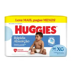 Fralda Huggies Rápida Absorção Tamanho XG Com 66 Unidades