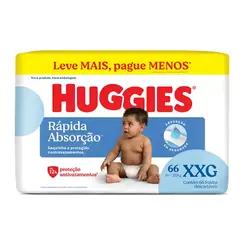 Fralda Huggies Rápida Absorção Hiper XXG Com 66 Unidades