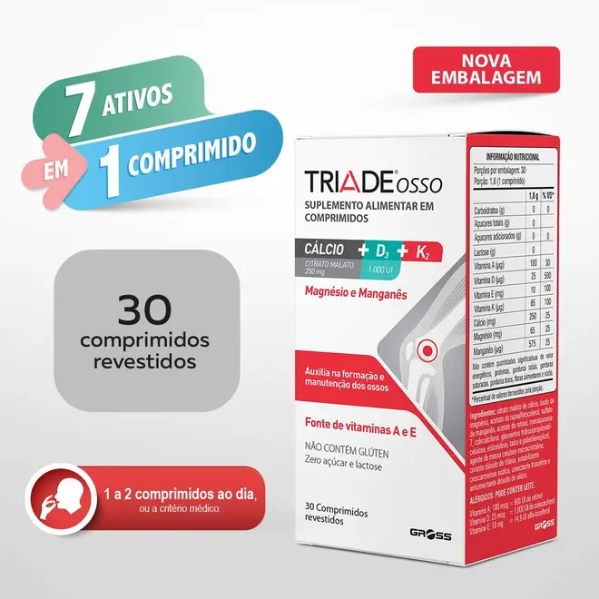 Triade Osso Com 30 Comprimidos Gross
