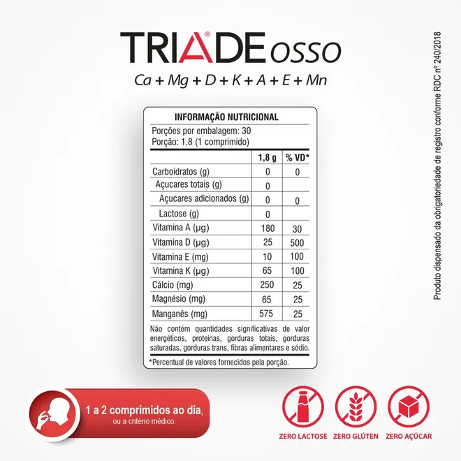 Triade Osso Com 30 Comprimidos Gross