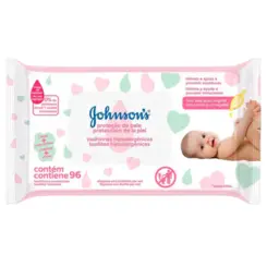 Lenços Umedecidos J&J Baby Extra Cuidado Com 96 Unidades