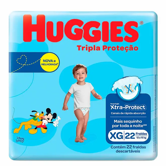 Fralda Huggies Tripla Proteção Jumbo XG Com 22 Unidades